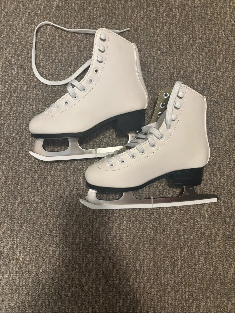Kids White Figure Ice Skates - Classic Youth Ice Skate Boots